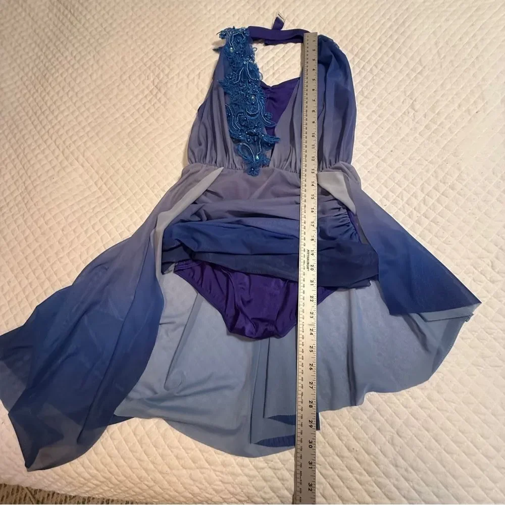 Weissman Blue Ombre Kids One Piece Dance Costume Leotard